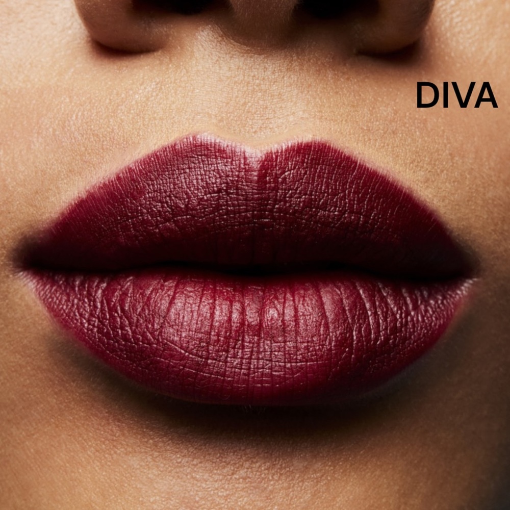 Mac Matte Lipstick DIVA Intense Reddish Burgundy Long Lasting 10 hours lipstick